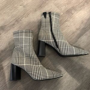 Jeffrey Campbell houndstooth plaid booties
